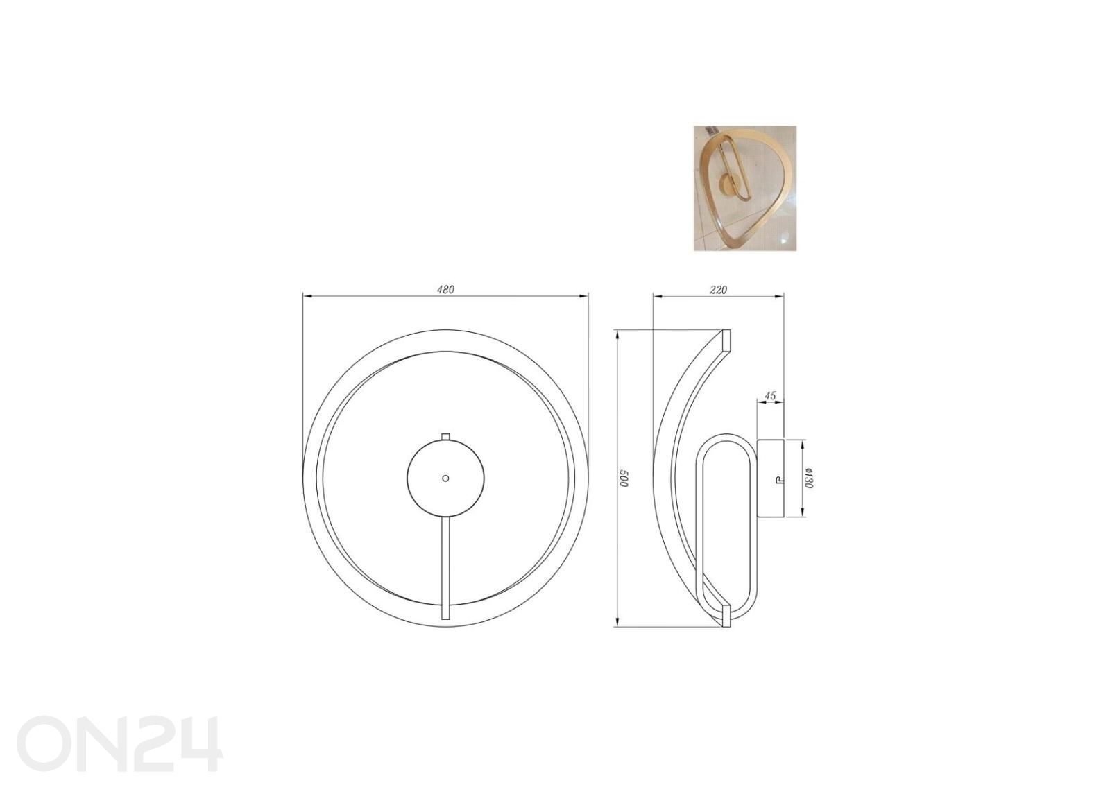 Kattovalaisin Velenne kuvasuurennos mitat