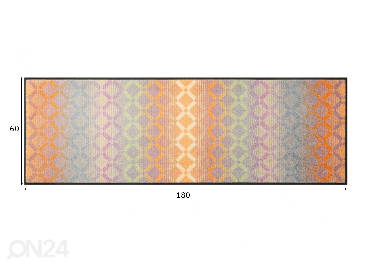 Käytävämatto Diamond Melody 60x180 cm kuvasuurennos mitat