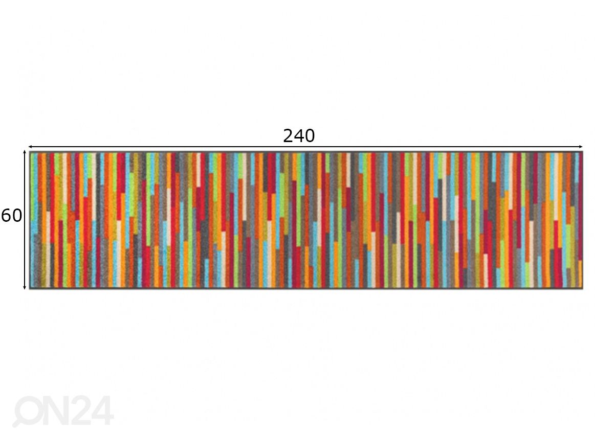 Käytävämatto Mikado Stripes 60x240 cm kuvasuurennos mitat