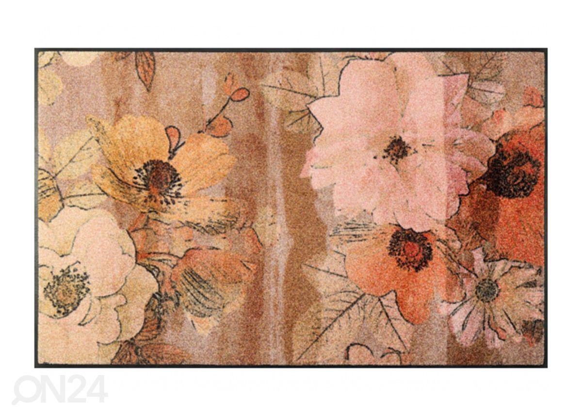 Käytävämatto Retro Roses 75x120 cm kuvasuurennos