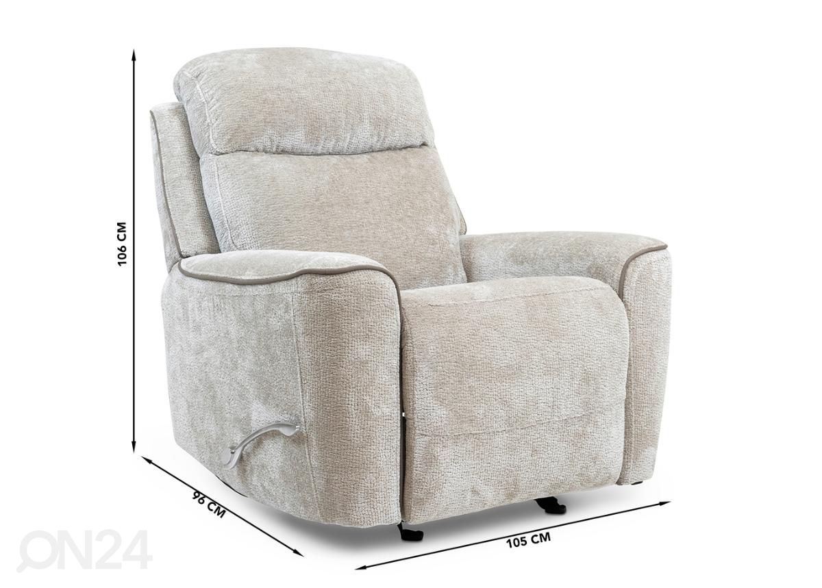 Keinuva mekanismituoli Recliner kuvasuurennos mitat