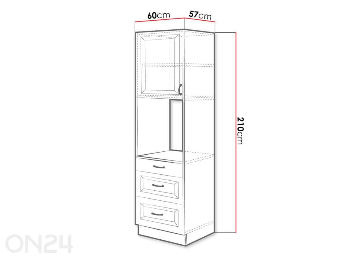 Keittiökaappi Retro 60 cm kuvasuurennos mitat
