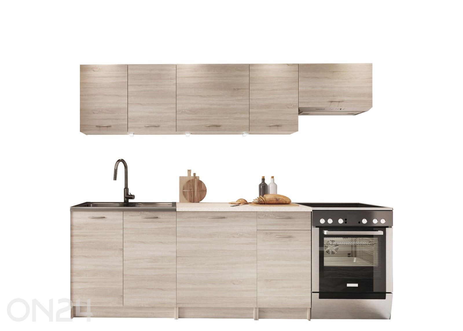 Keittiökalusteet Melani 240 cm + LED kuvasuurennos