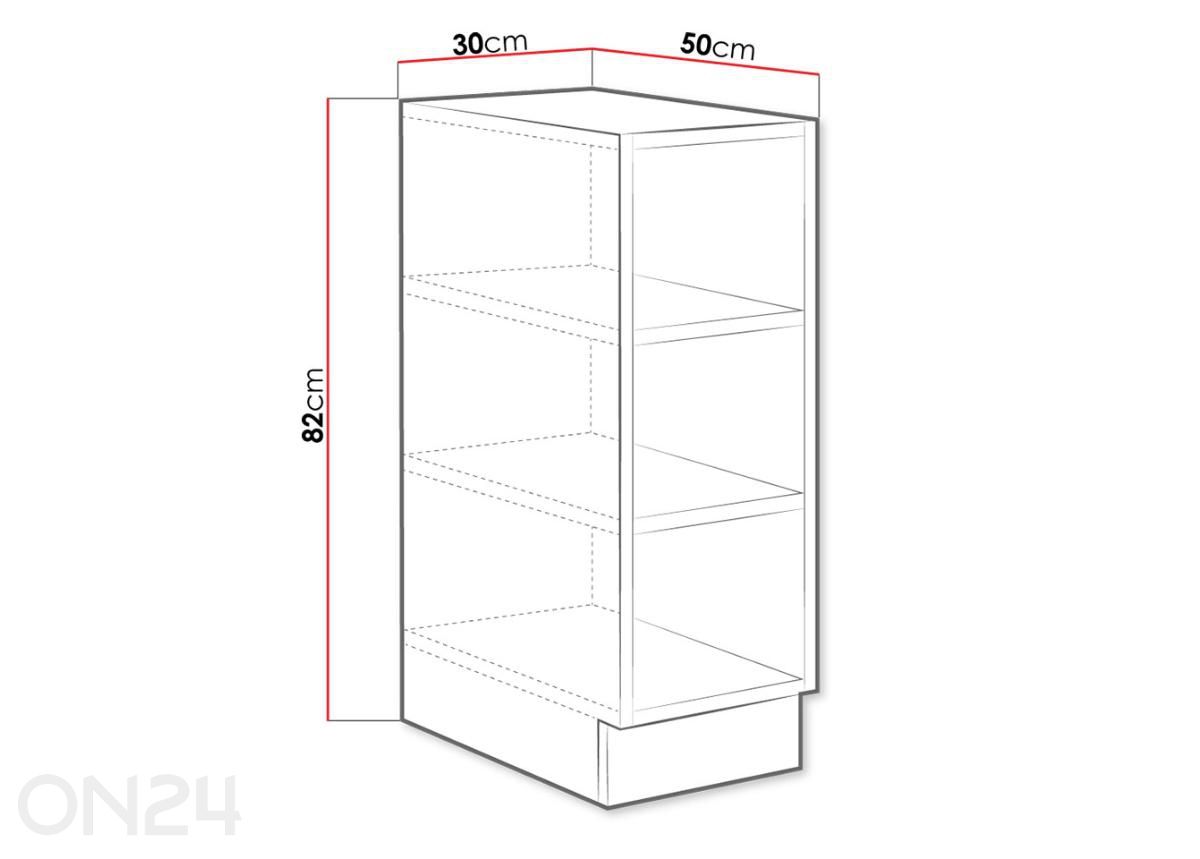 Keittiön alahylly Retroline 30 cm kuvasuurennos mitat