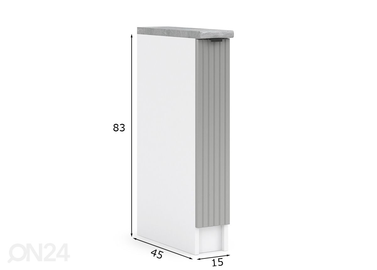 Keittiön alakaappi Lissone 15 cm kuvasuurennos mitat