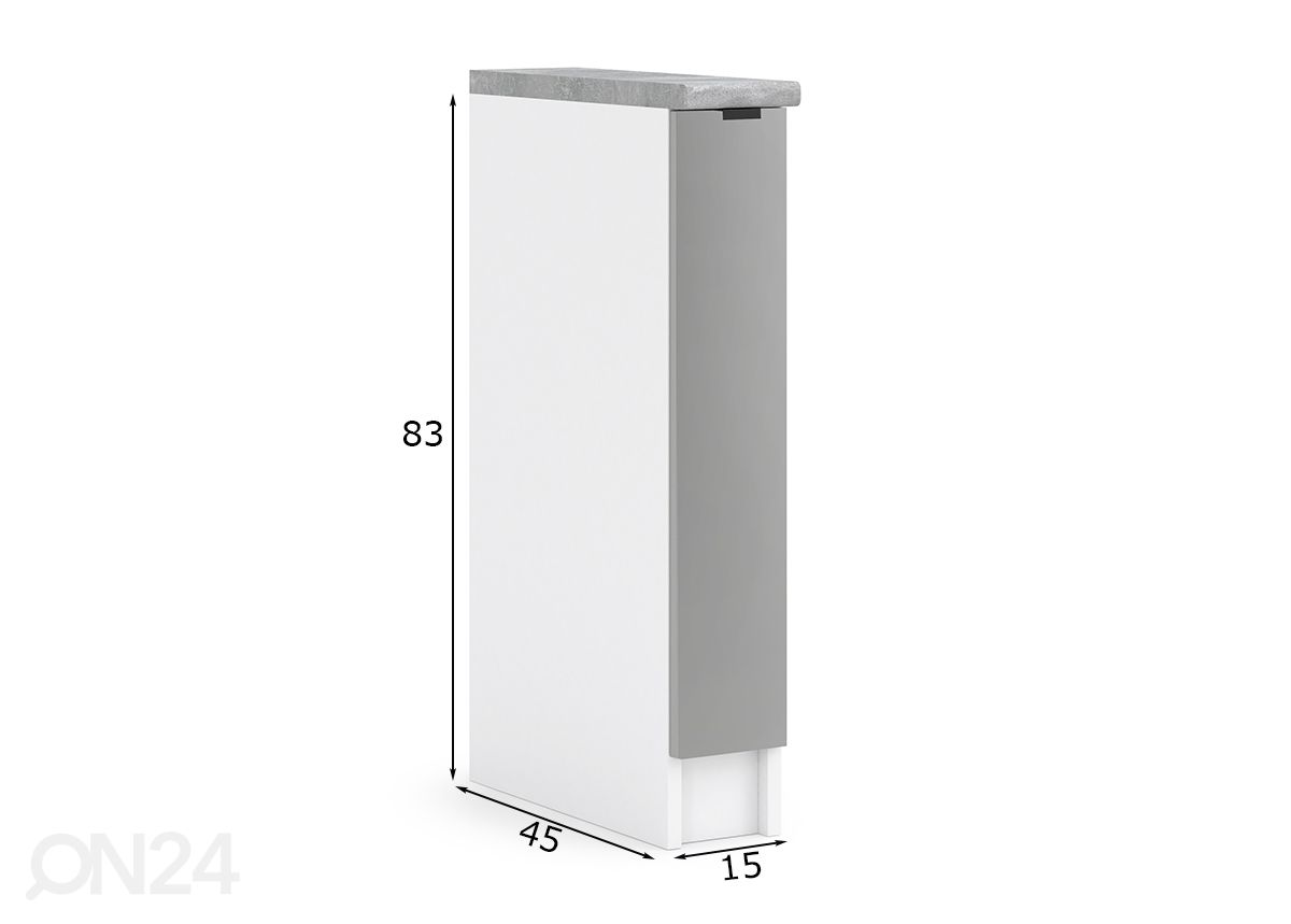 Keittiön alakaappi Livorno 15 cm kuvasuurennos mitat