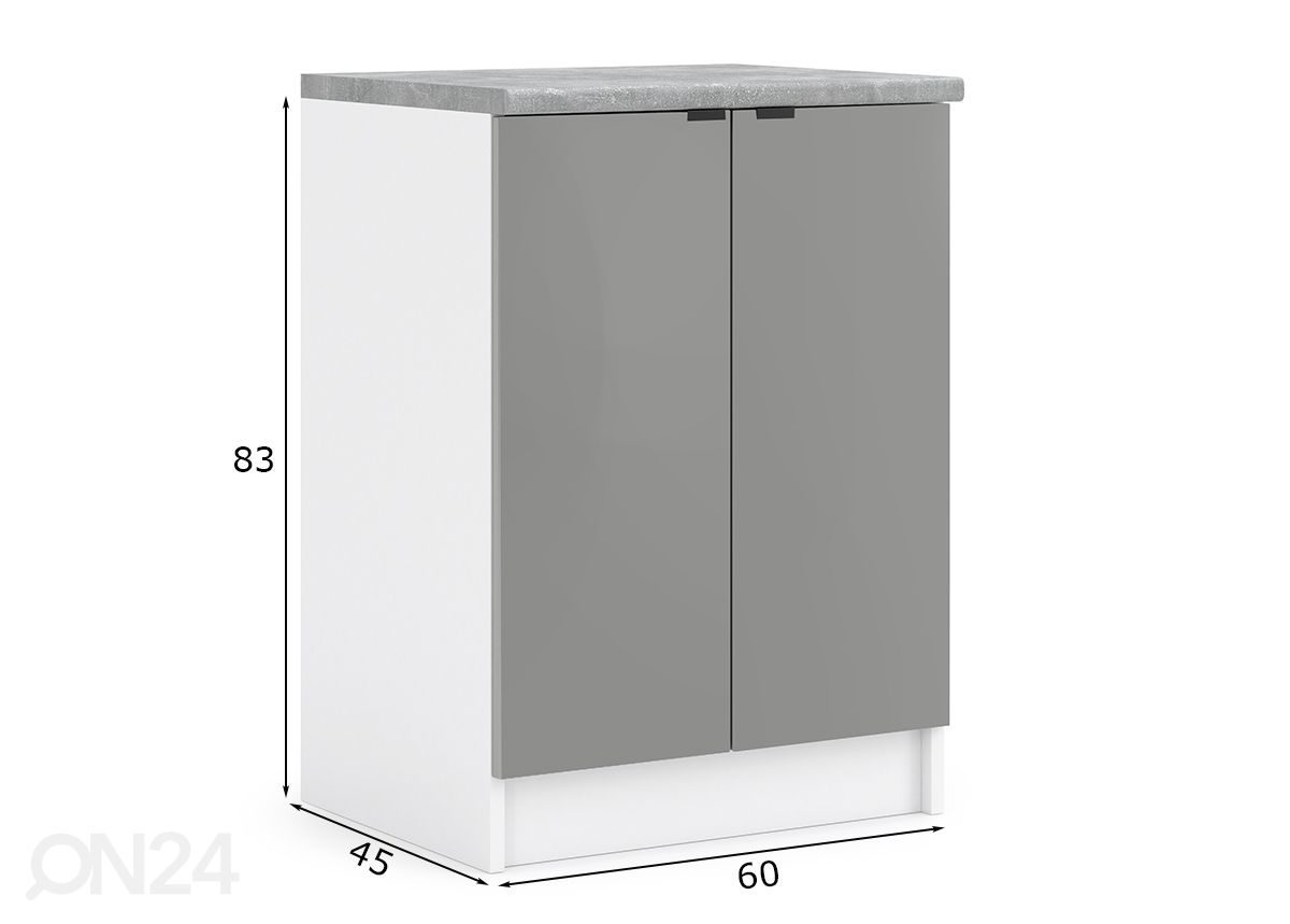 Keittiön alakaappi Livorno 60 cm kuvasuurennos mitat