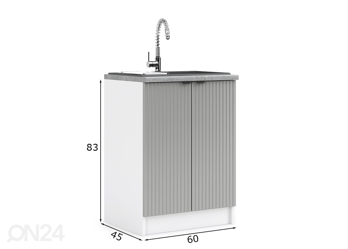 Keittiön allaskaappi Lissone 60 cm kuvasuurennos mitat