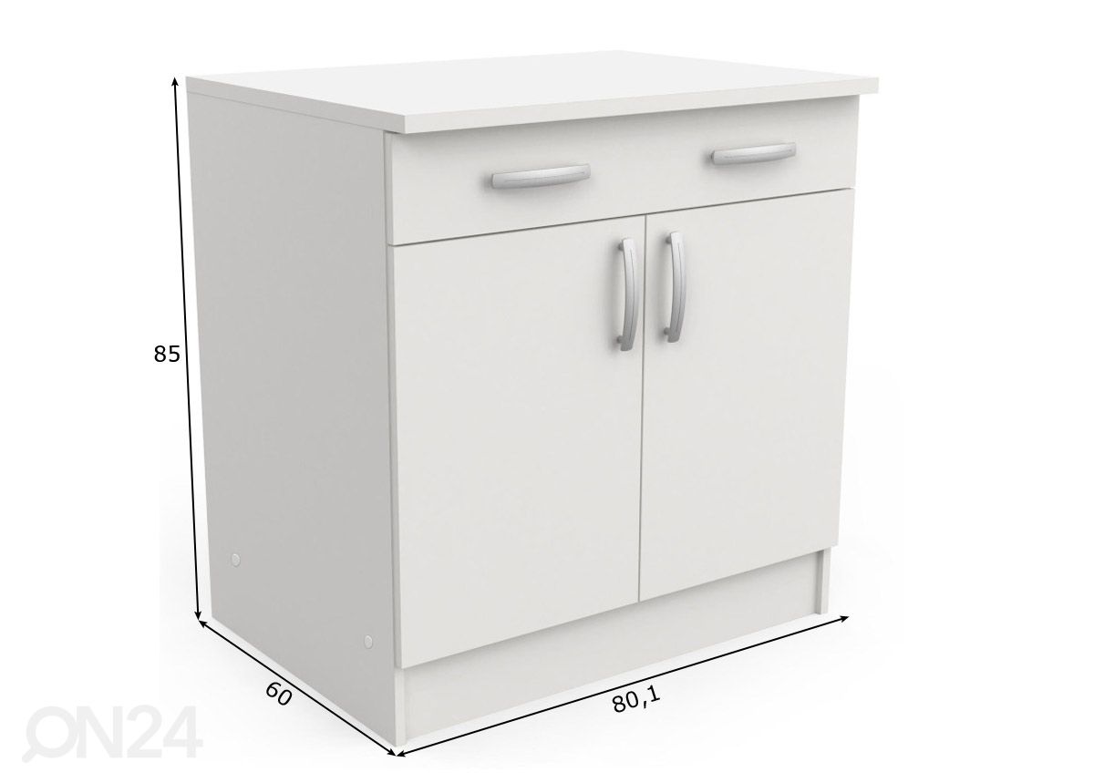Keittiön kaappi Nova 80 cm kuvasuurennos mitat