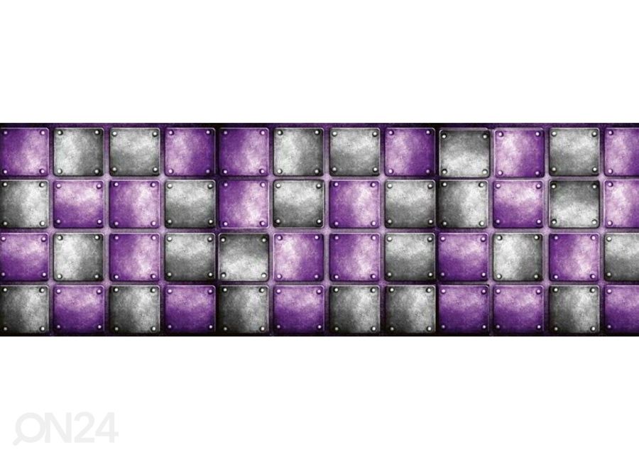 Keittiön välitila Metal tiles 350x60 cm kuvasuurennos