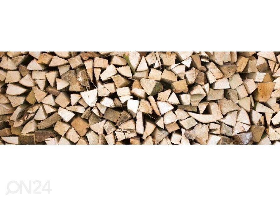 Keittiön välitila Timber logs 180x60 cm kuvasuurennos