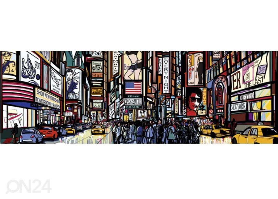 Keittiön välitila Times Square 180x60 cm kuvasuurennos