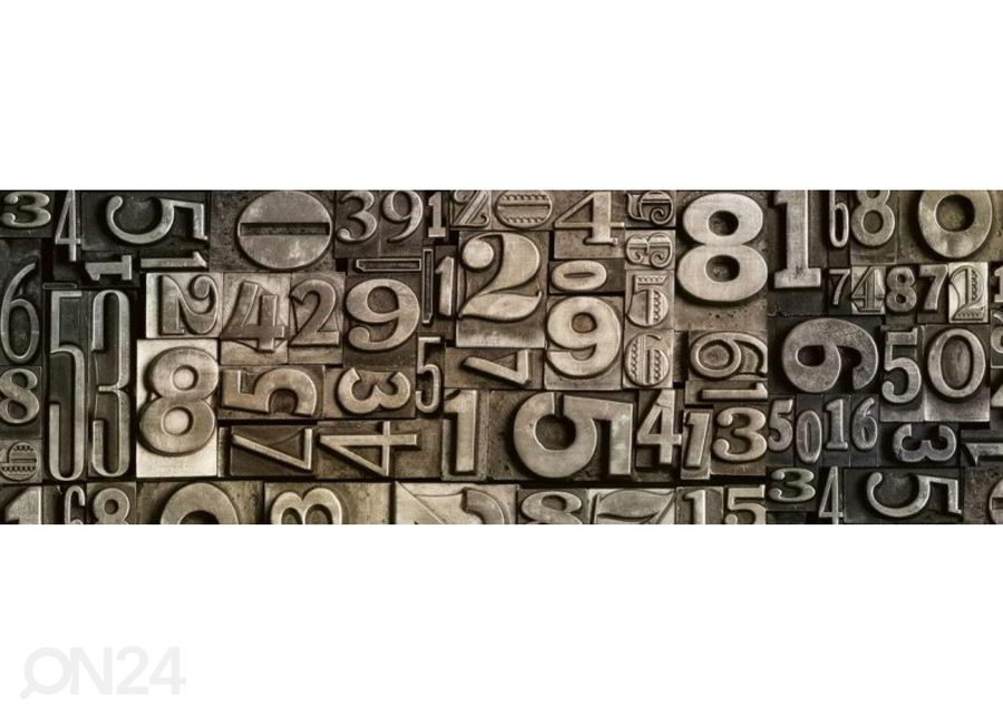 Keittiön välitila Typeset 180x60 cm kuvasuurennos