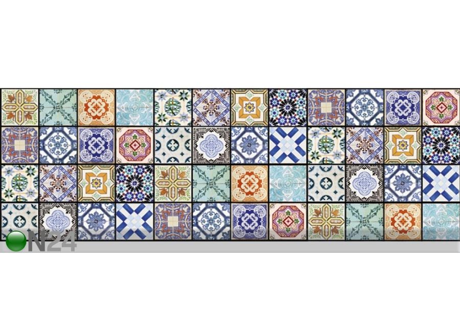 Keittiön välitila Vintage tiles 350x60 cm kuvasuurennos