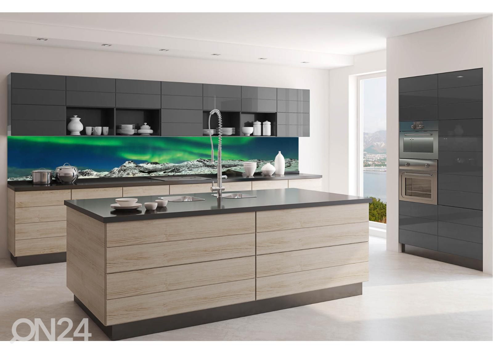 Keittiön välitilan tapetti Aurora 180x60 cm kuvasuurennos