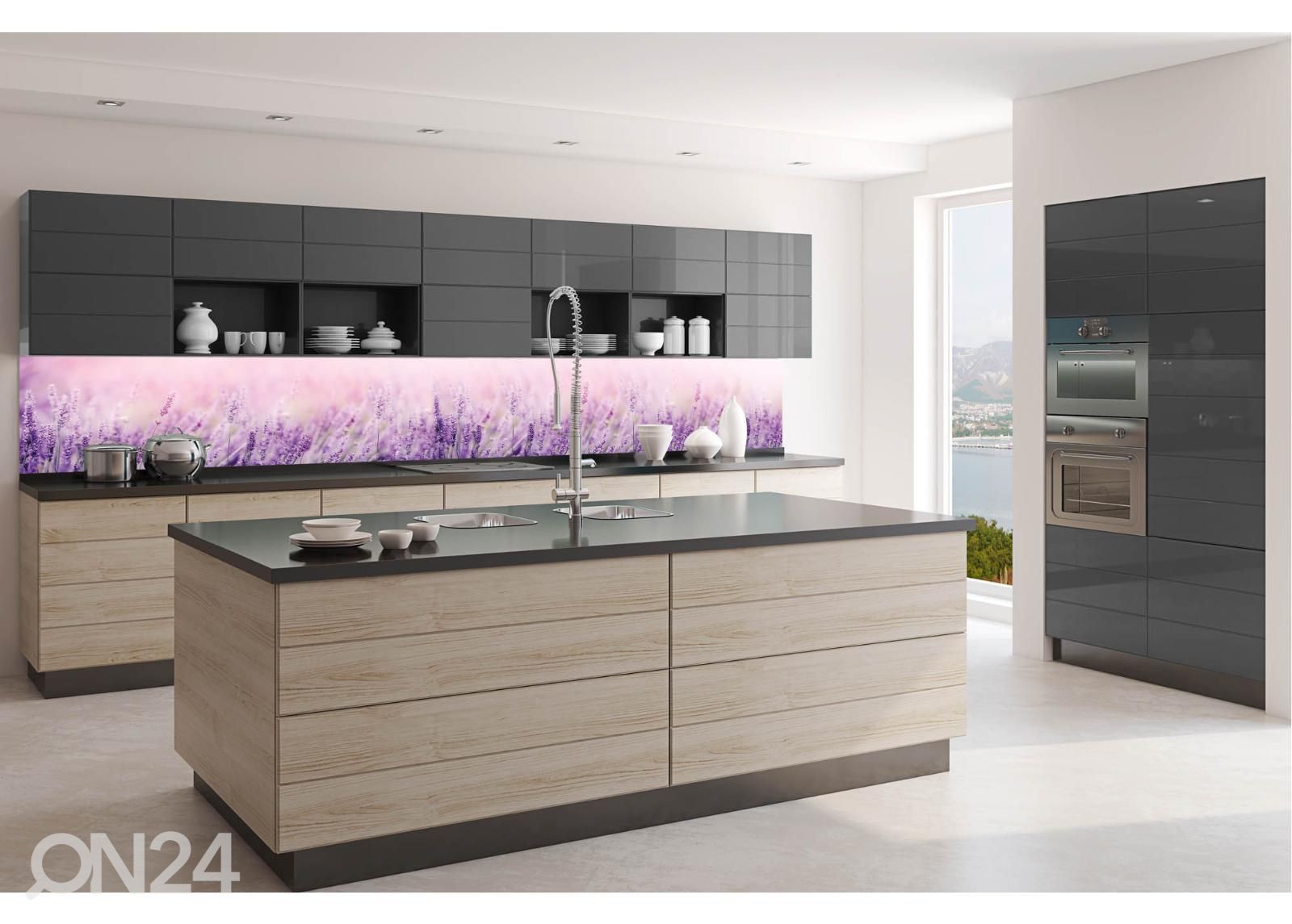 Keittiön välitilan tapetti Lavender 350x60 cm kuvasuurennos