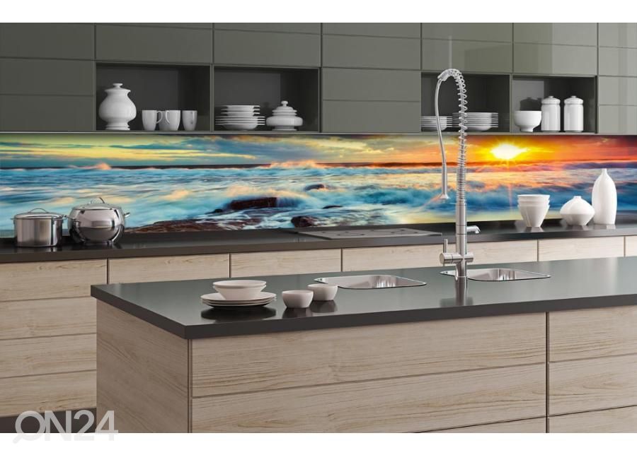 Keittiön välitilan tapetti Sunset 180x60 cm kuvasuurennos