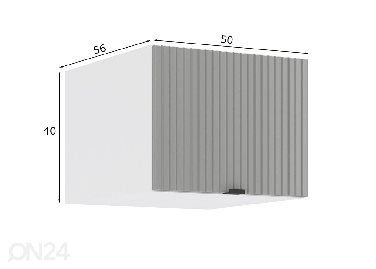 Keittiön yläkaappi Lissone 50 cm kuvasuurennos mitat