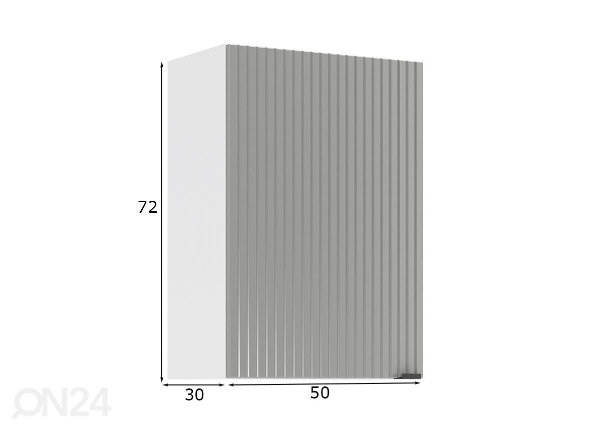 Keittiön yläkaappi Lissone 50 cm kuvasuurennos mitat