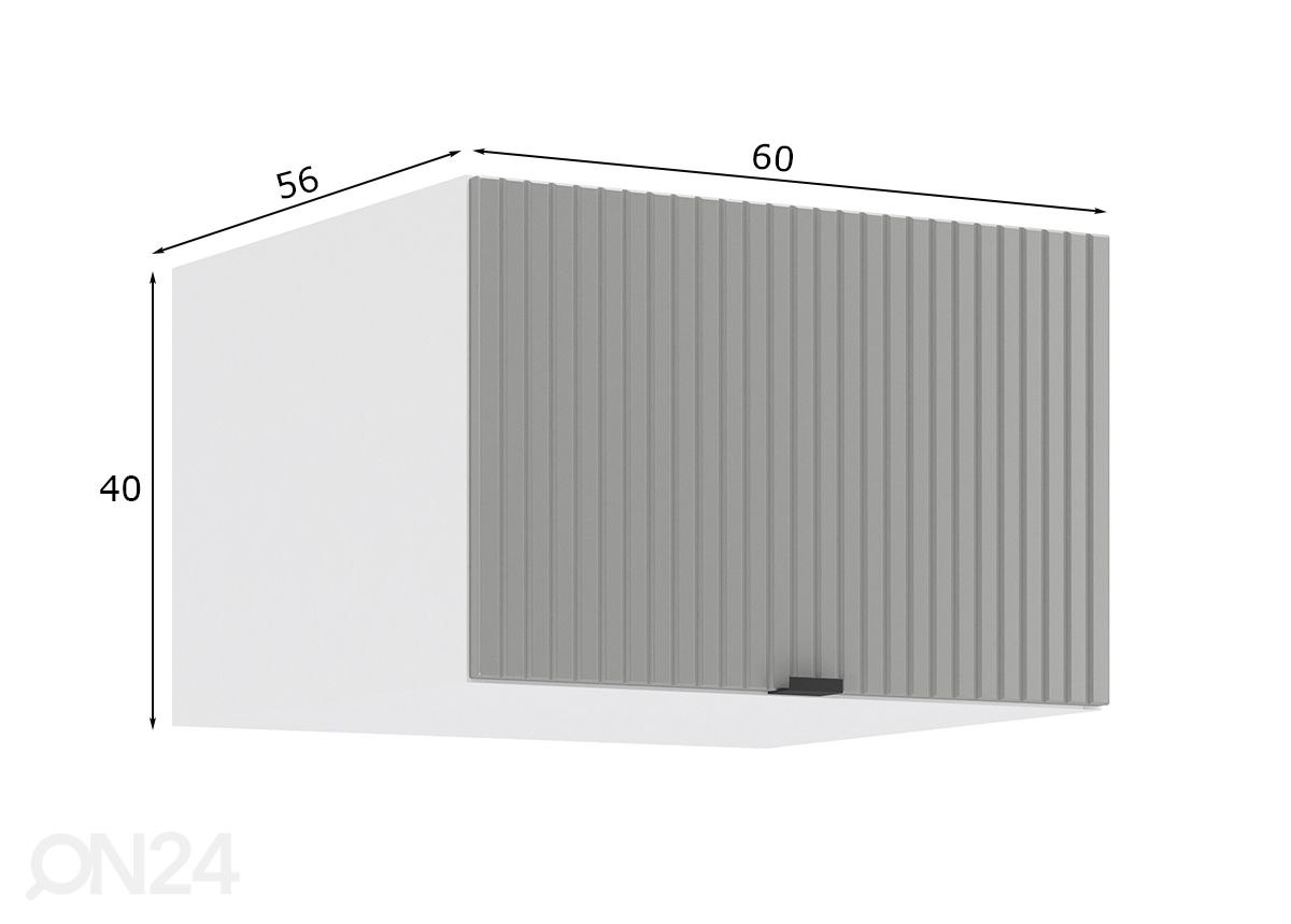 Keittiön yläkaappi Lissone 60 cm kuvasuurennos mitat