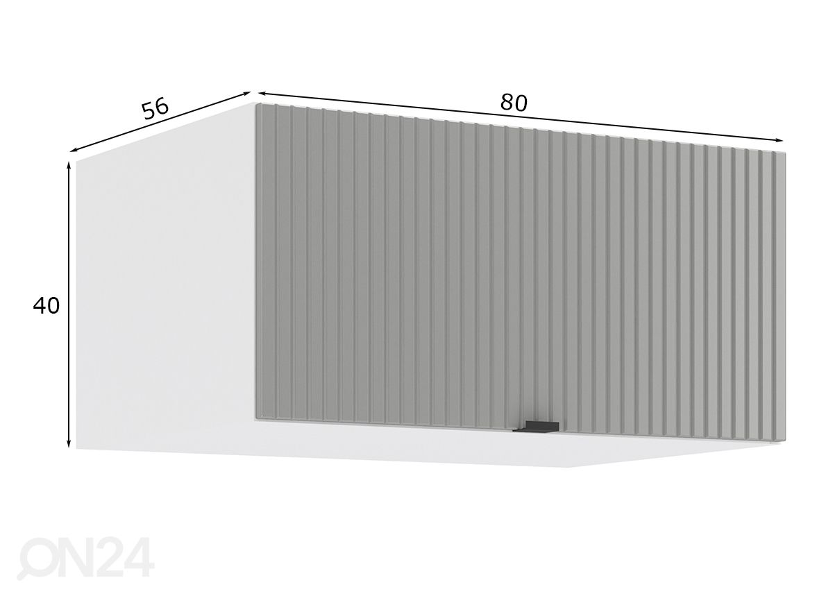 Keittiön yläkaappi Lissone 80 cm kuvasuurennos mitat