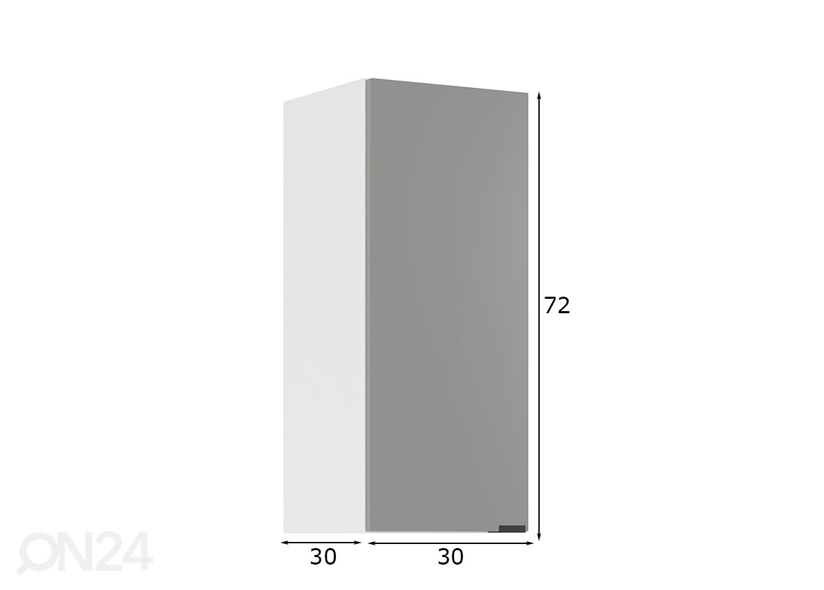 Keittiön yläkaappi Livorno 30 cm kuvasuurennos mitat