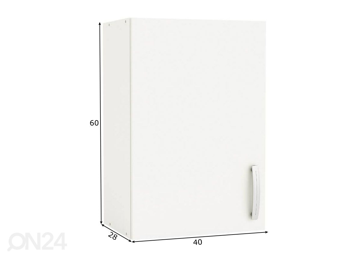 Keittiön yläkaappi Nova 40 cm kuvasuurennos mitat