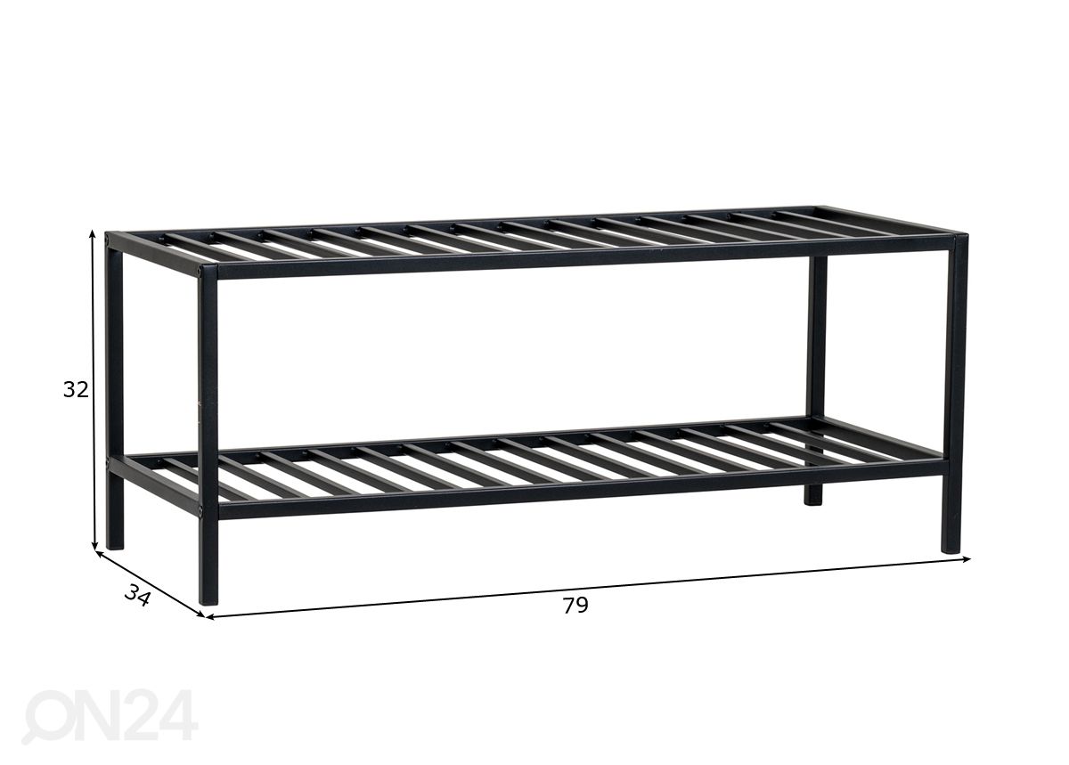 Kenkähylly Skagen 79 cm kuvasuurennos mitat