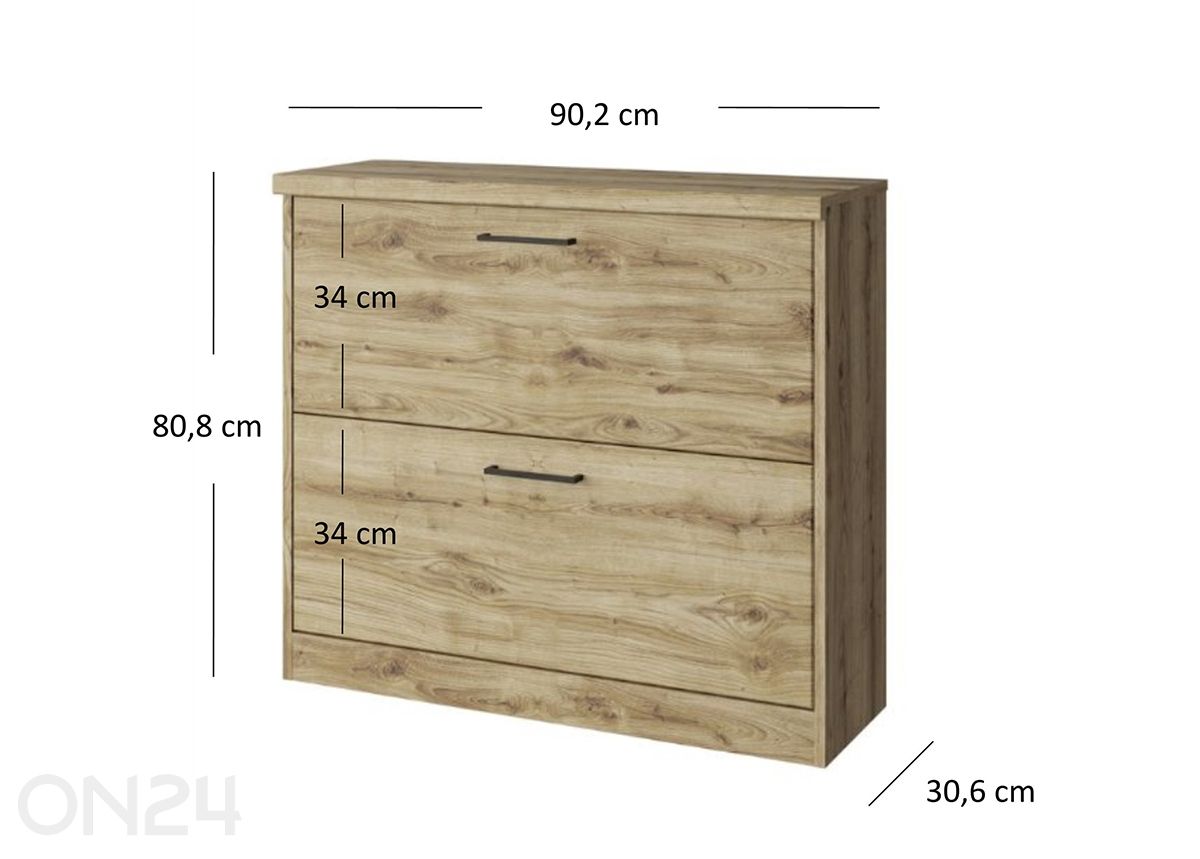 Kenkäkaappi Doorset kuvasuurennos mitat