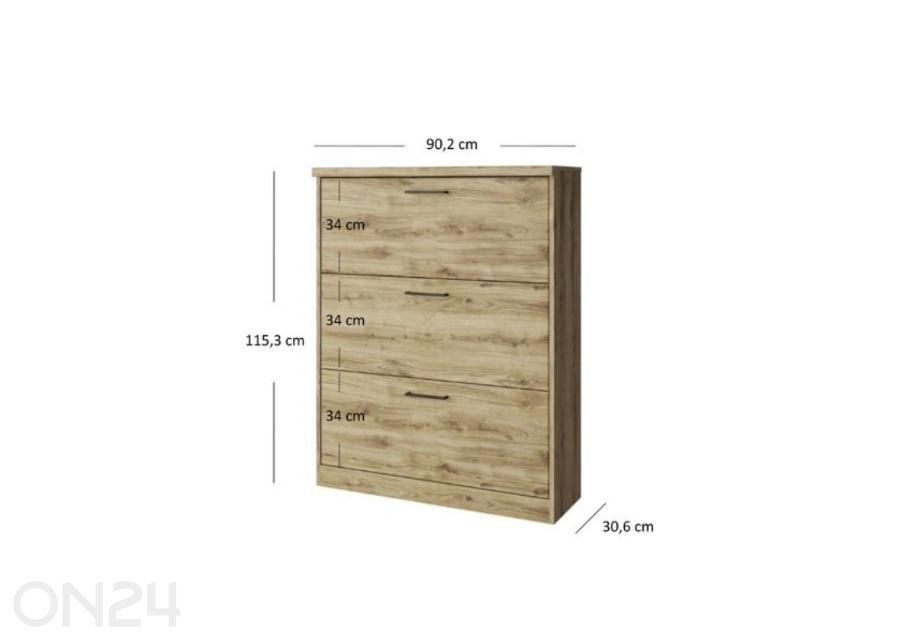 Kenkäkaappi Doorset kuvasuurennos mitat