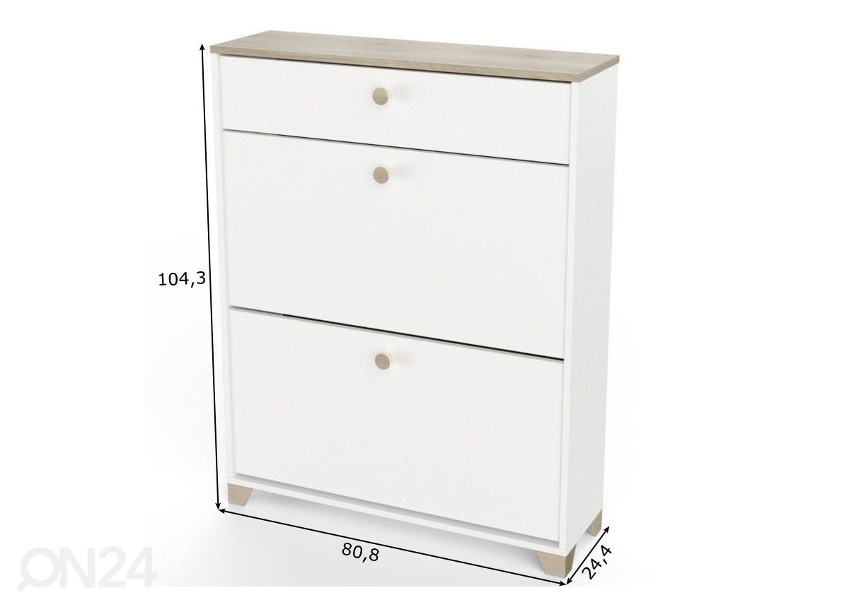 Kenkäkaappi Izzy 80,8 cm kuvasuurennos mitat