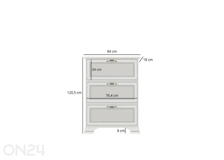 Kenkäkaappi Tiffany II kuvasuurennos mitat