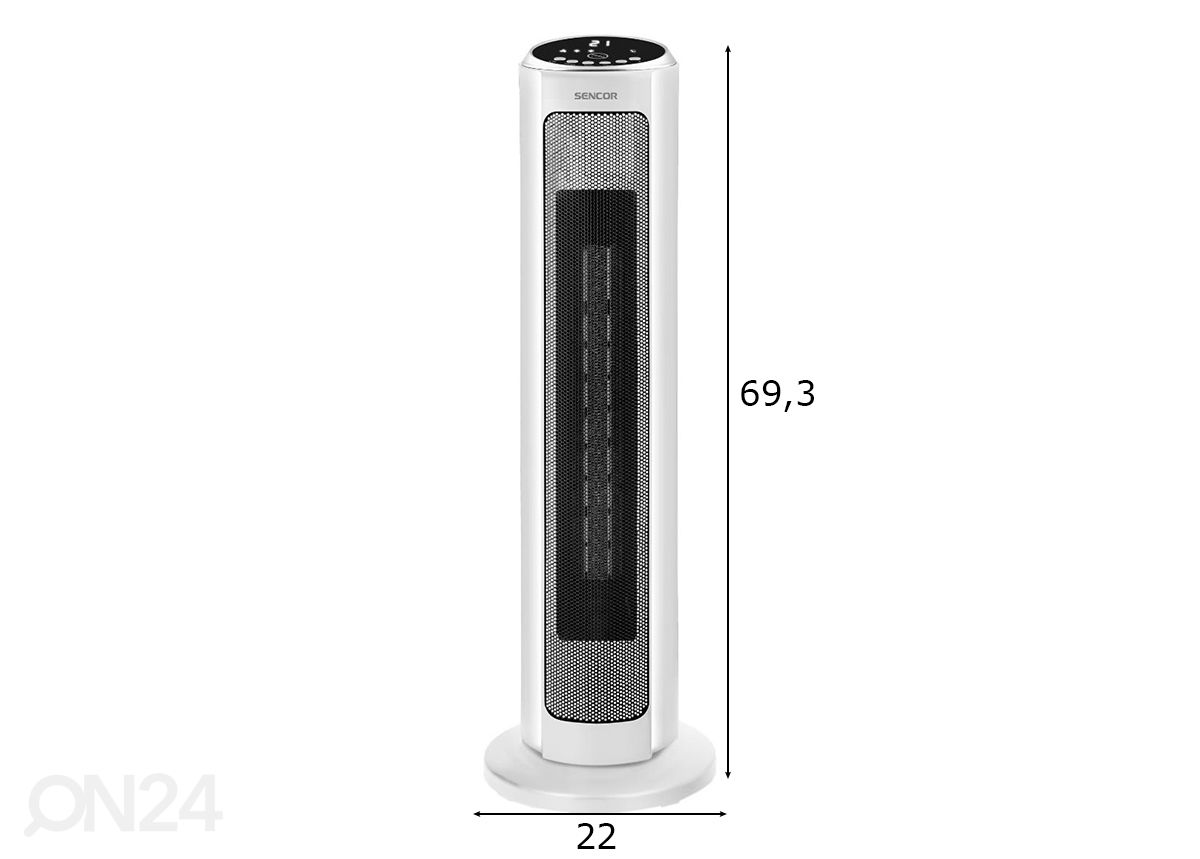 Keraaminen lämmitin WiFi-ga Sencor SFH 8994WH, valkoinen kuvasuurennos mitat