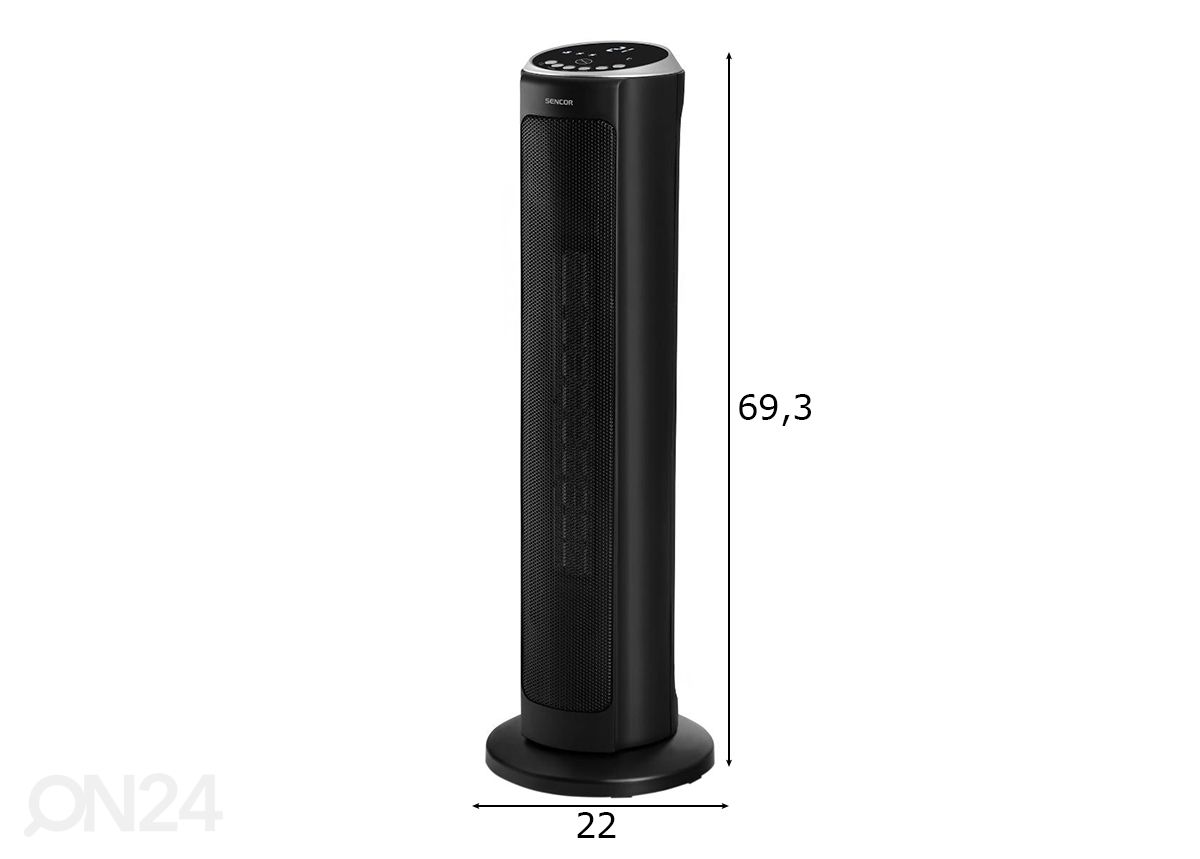 Keraaminen lämmityslaite Sencor SFH 8990BK kuvasuurennos mitat