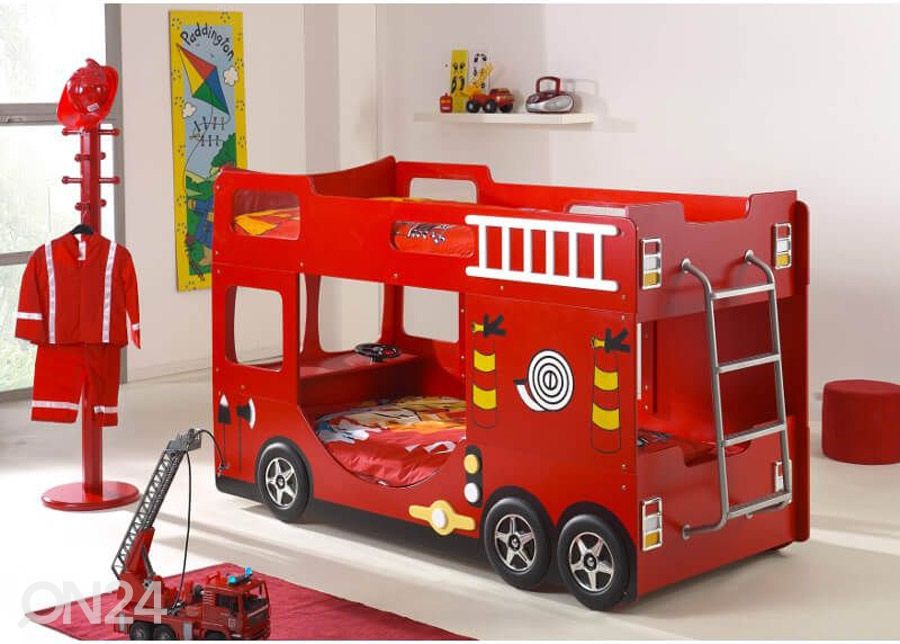 Kerrossänky Fire Truck 90x200 cm kuvasuurennos