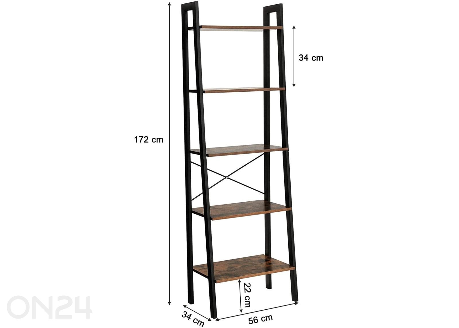 Kirjahylly 172 cm kuvasuurennos mitat
