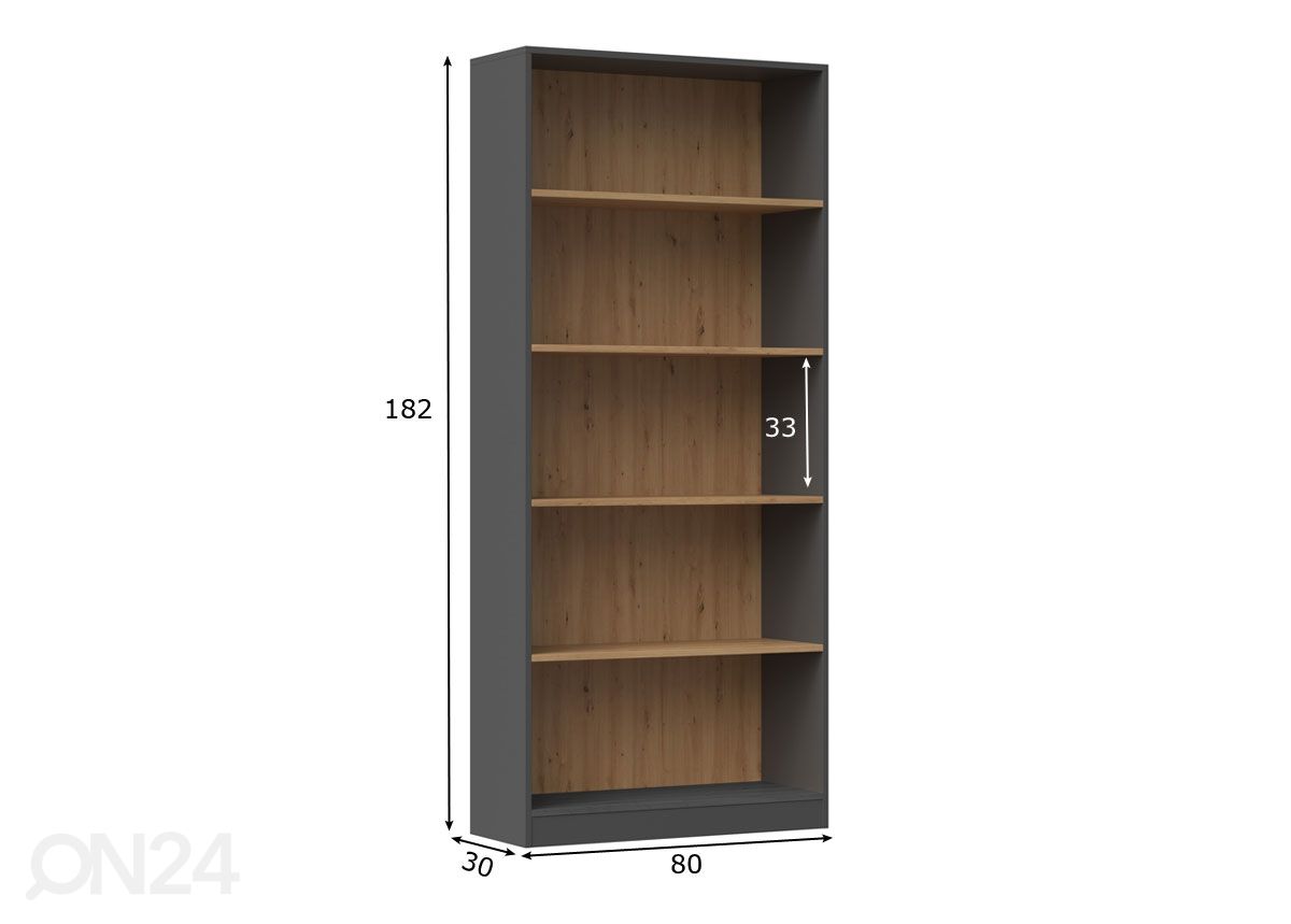 Kirjahylly 80 cm kuvasuurennos mitat