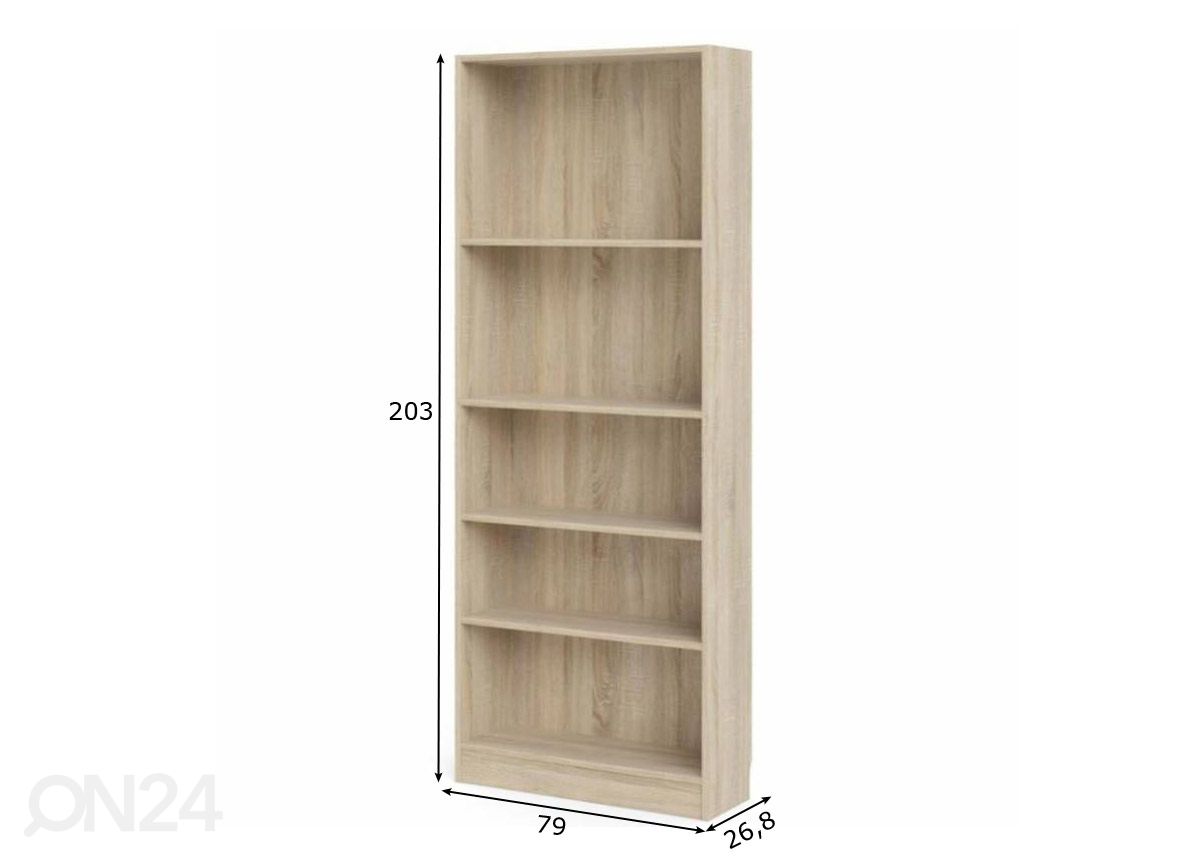 Kirjahylly Basic 79 cm kuvasuurennos mitat
