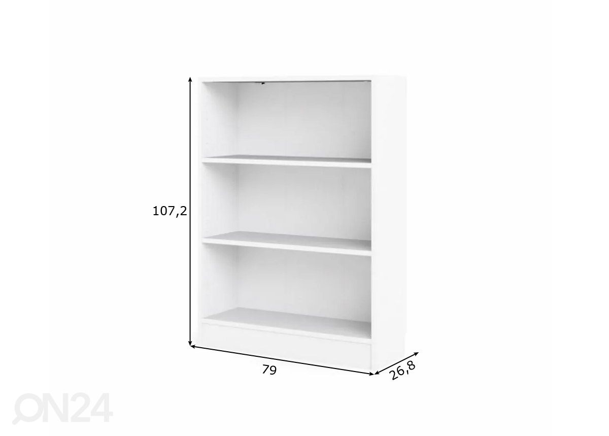 Kirjahylly Basic 79 cm kuvasuurennos mitat
