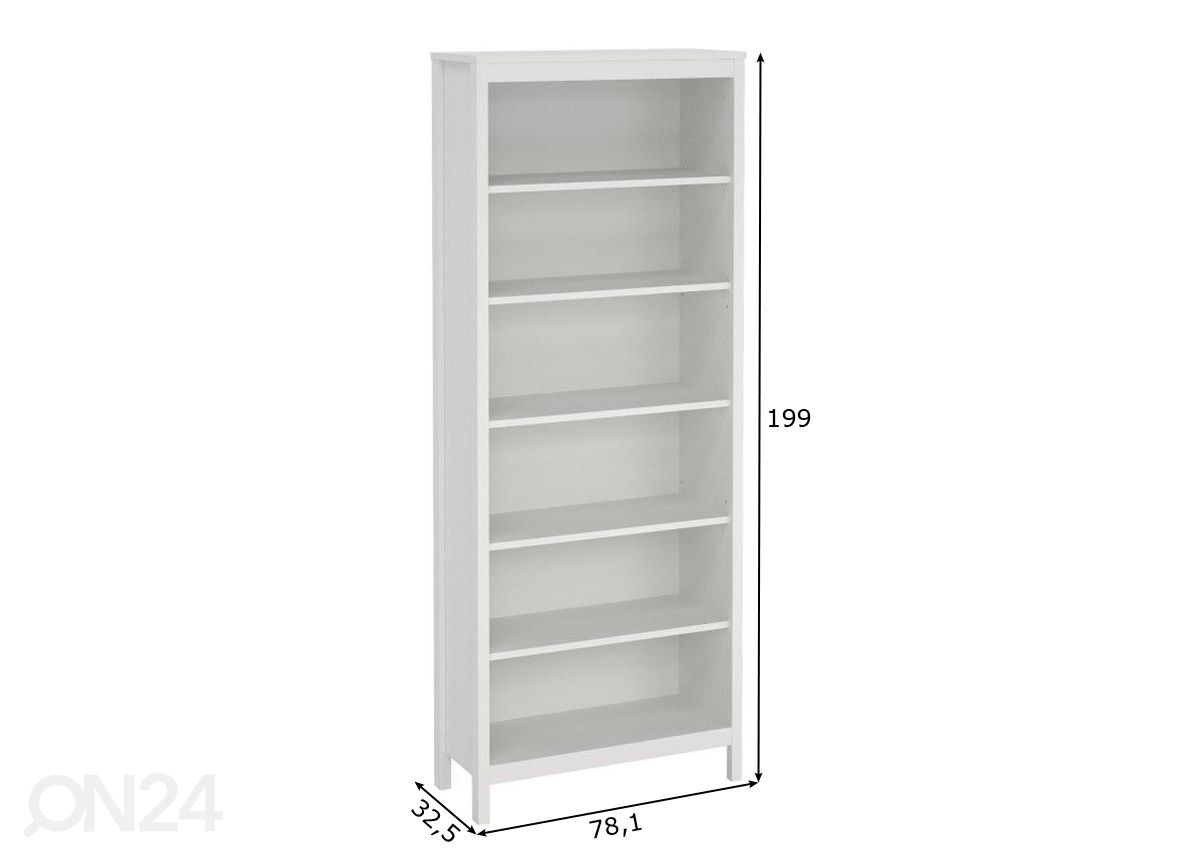 Kirjahylly Madrid 78 cm kuvasuurennos mitat