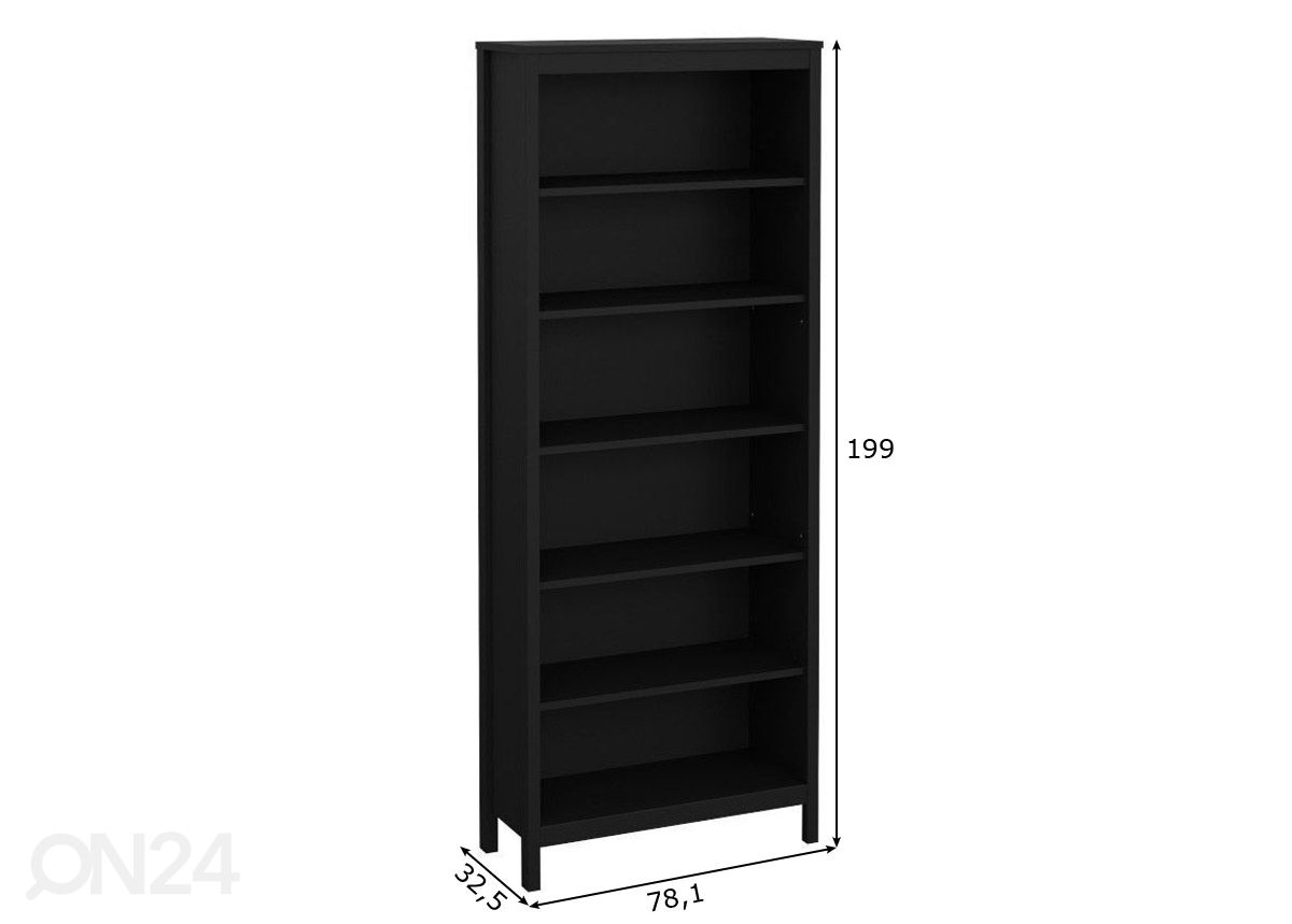 Kirjahylly Madrid 78 cm kuvasuurennos mitat