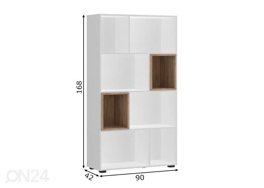 Kirjahylly Marlow 90 cm kuvasuurennos mitat