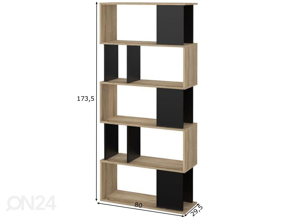 Kirjahylly Maze 80 cm kuvasuurennos mitat