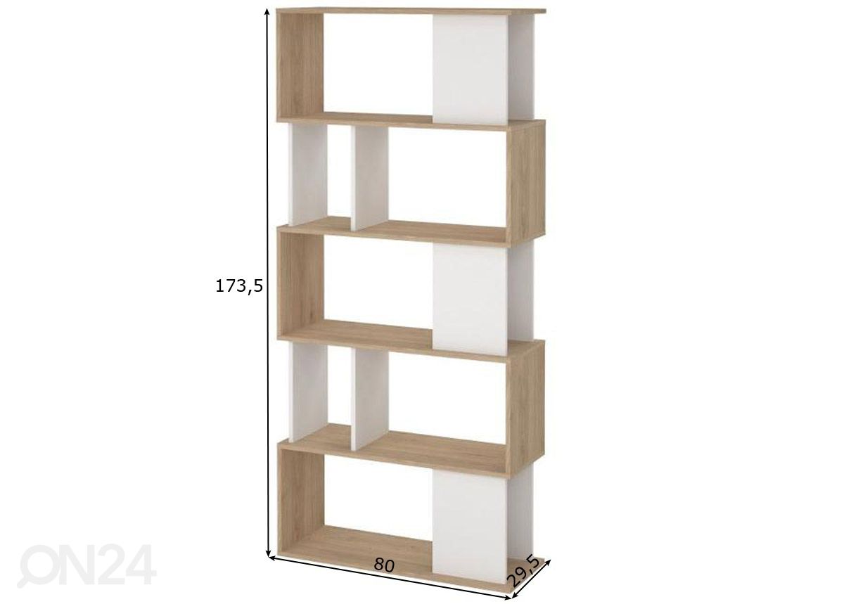 Kirjahylly Maze 80 cm kuvasuurennos mitat