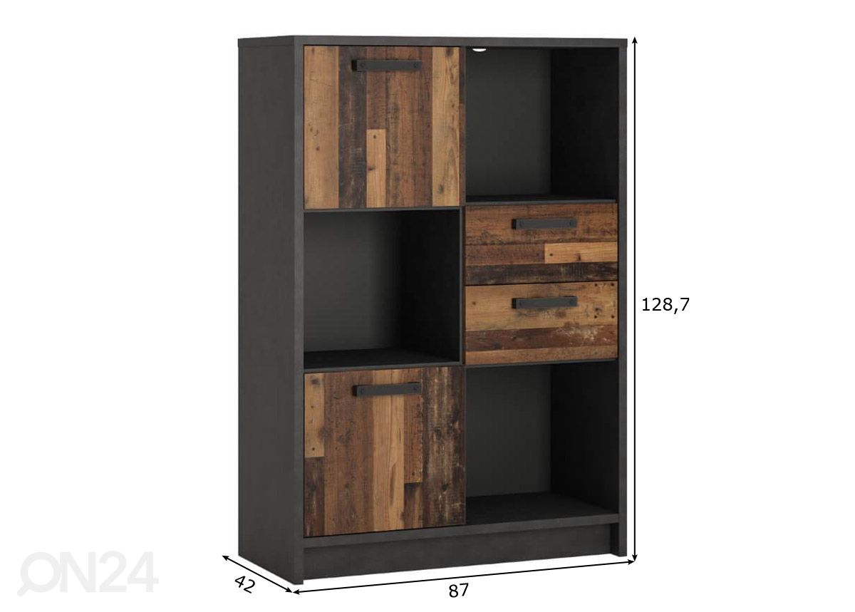 Kirjahylly Nubi 87 cm kuvasuurennos mitat