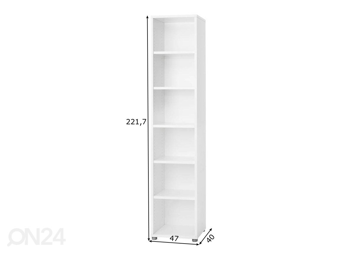 Kirjahylly Prima 47 cm kuvasuurennos mitat