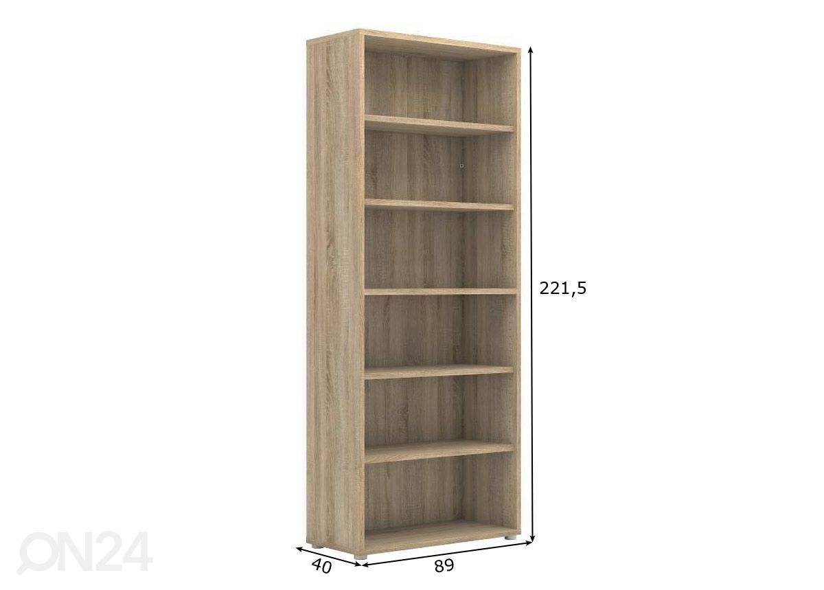Kirjahylly Prima 89 cm kuvasuurennos mitat