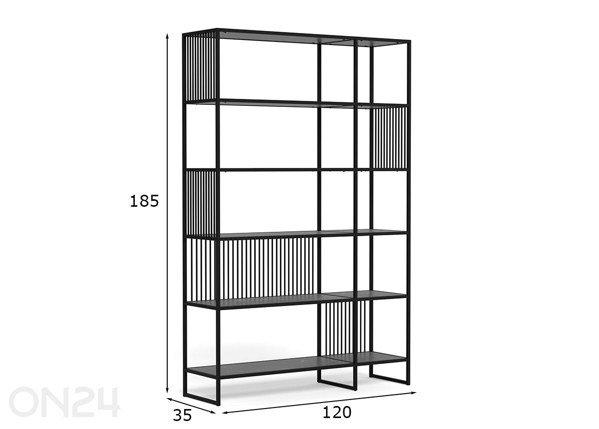 Kirjahylly Sherry 120 cm kuvasuurennos mitat