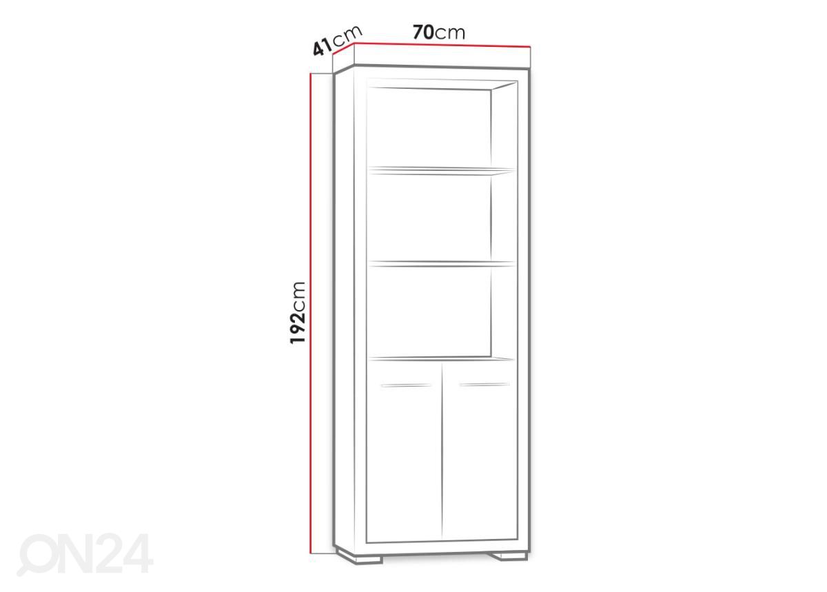 Kirjahylly Vegas 70 cm kuvasuurennos mitat