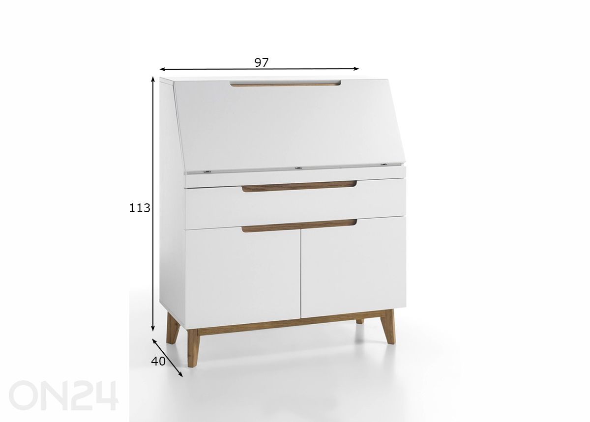 Kirjoituskaappi Cervo kuvasuurennos mitat